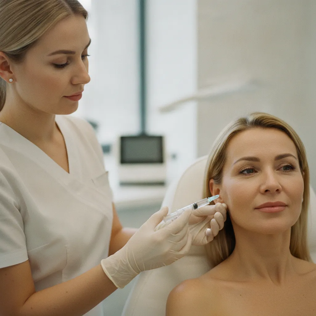 Le praticien injecte l'acide hyaluronique avec précision à l'aide d'une canule ou d'une aiguille fine