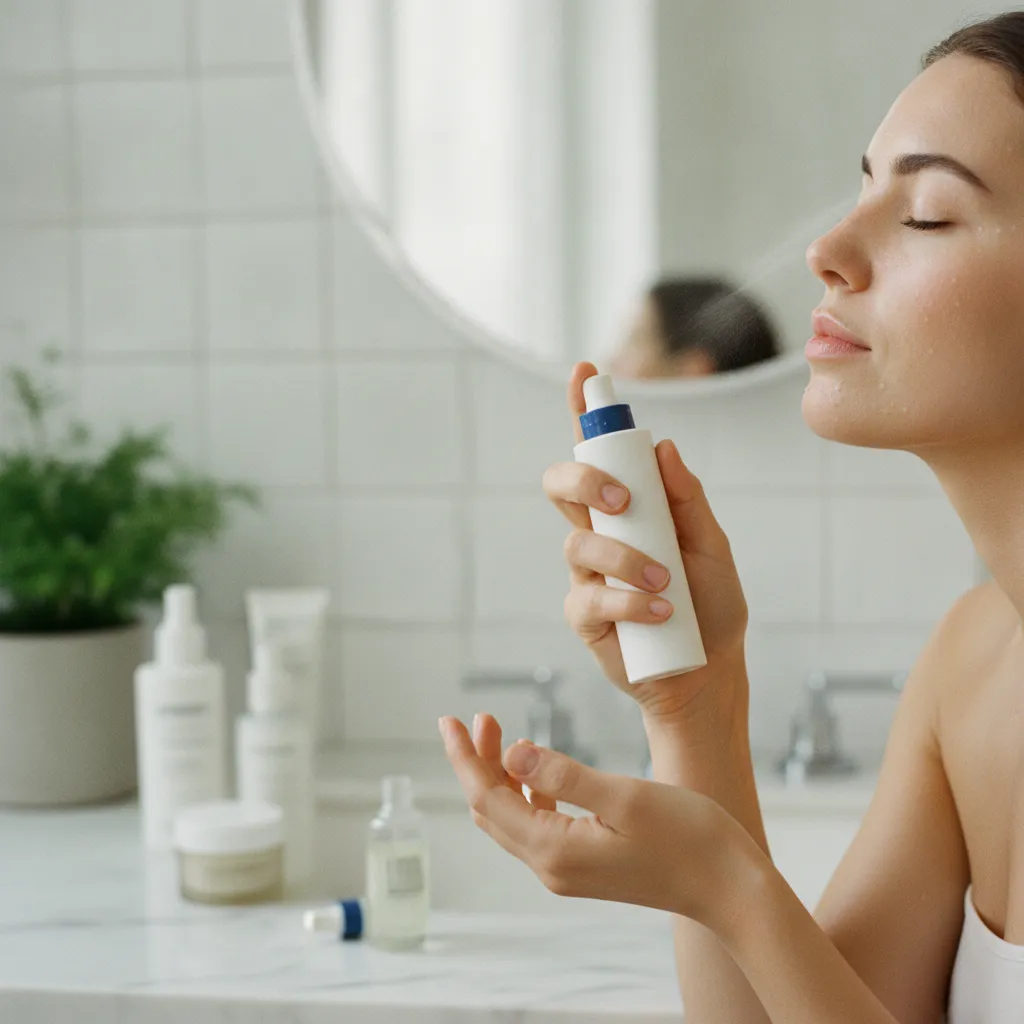Brumiser le visage avant le sérum à l'acide hyaluronique optimise son efficacité