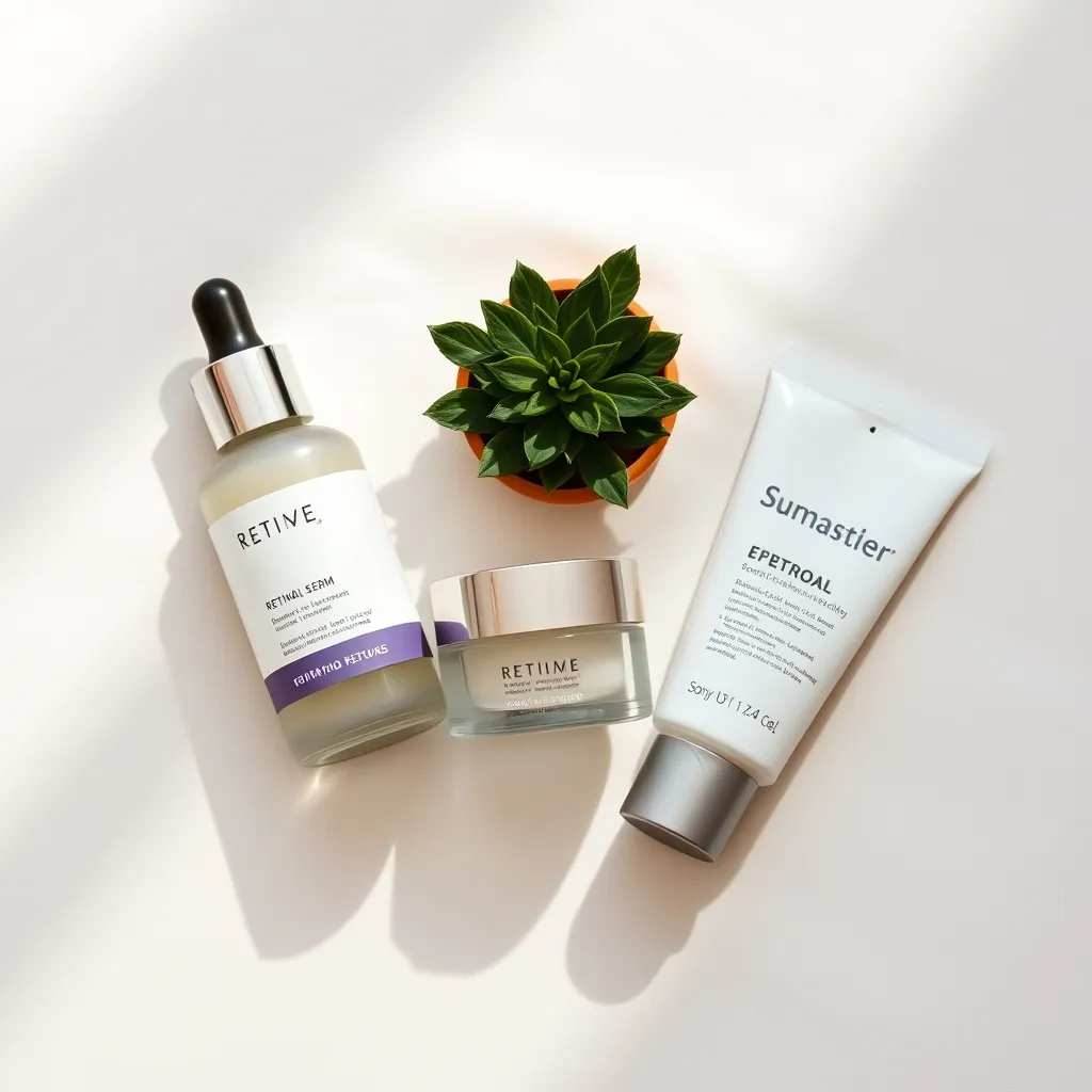 Le trio indispensable : rétinol le soir, hydratant et protection solaire le matin