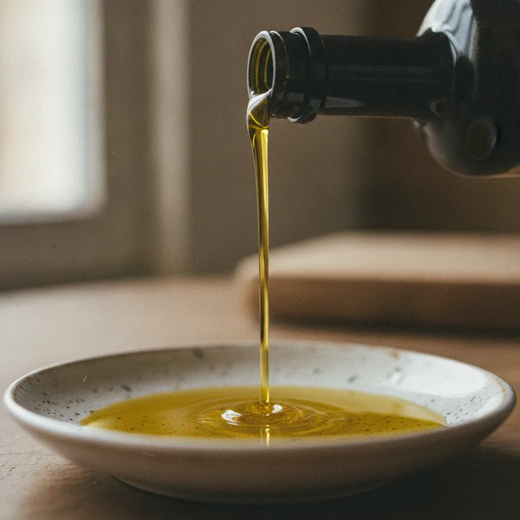 L'huile d'olive extra-vierge se distingue par sa couleur dorée et sa richesse en polyphénols