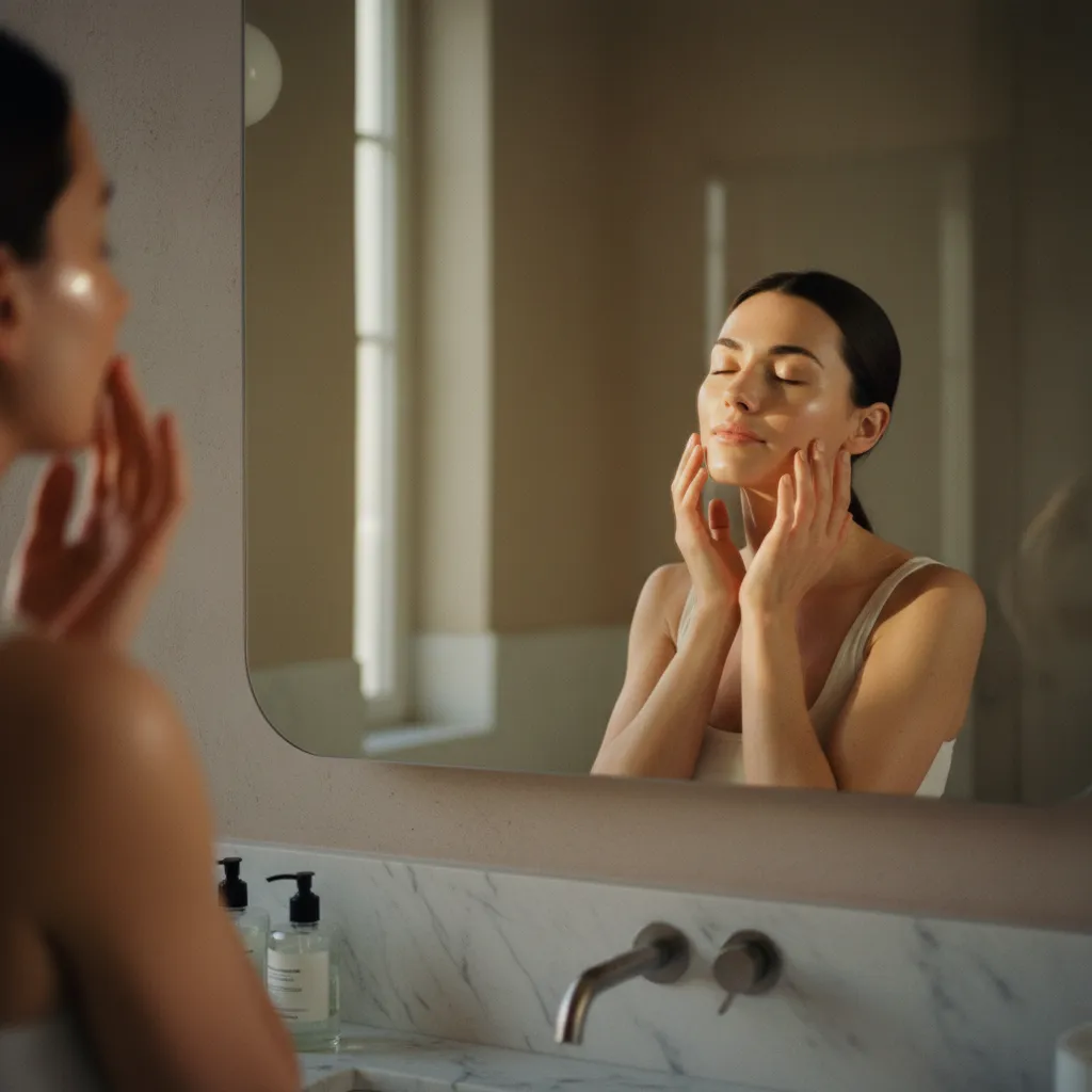 Résultat visible après plusieurs semaines d'utilisation régulière de la lumière infrarouge sur le visage