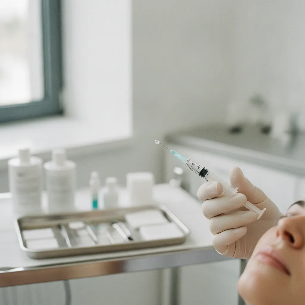 L'injection d'acide hyaluronique utilise un gel réticulé adapté à la profondeur du sillon
