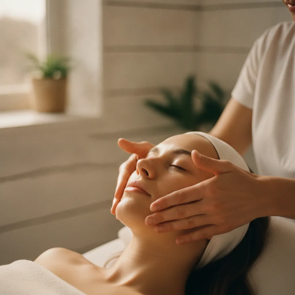 Le modelage facial stimule la microcirculation et améliore l'éclat du teint