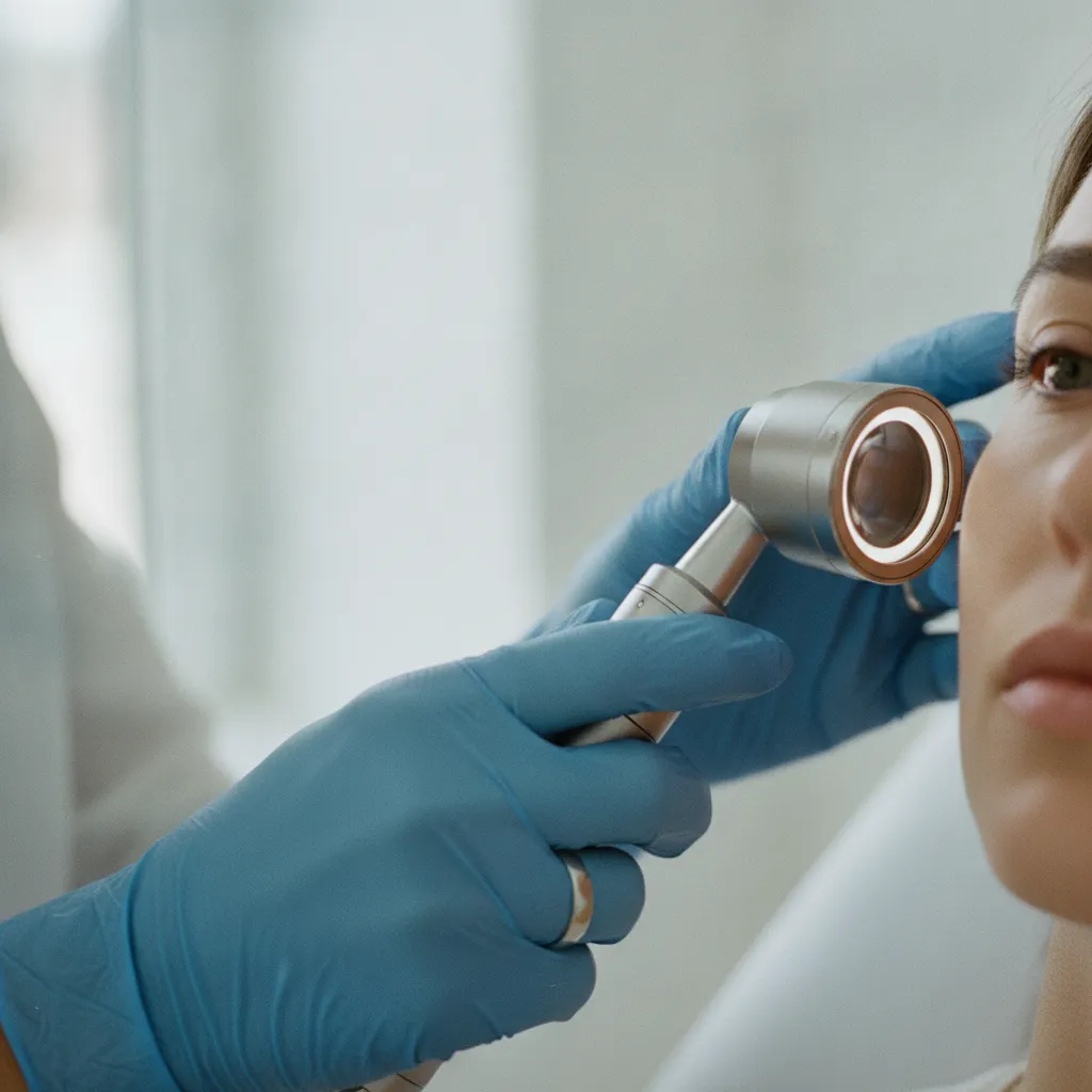 Le dermatoscope permet d'analyser la nature exacte de chaque tache avant de choisir le traitement