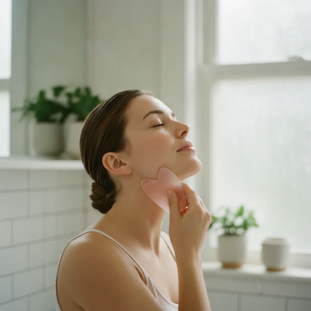 L'angle du gua sha doit rester entre 15 et 45 degrés pour éviter toute ecchymose