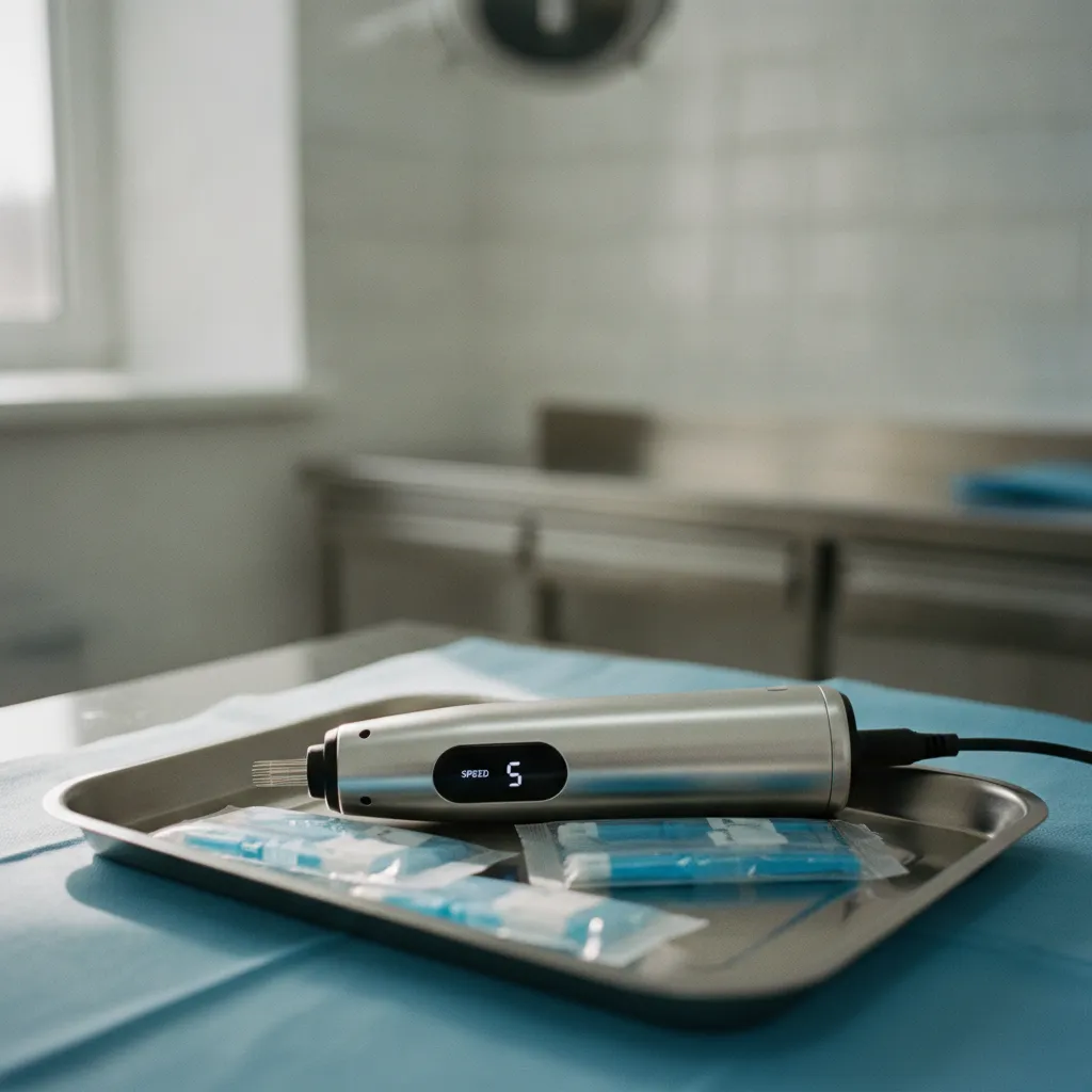 Stylo de microneedling professionnel avec cartouches d'aiguilles stériles à usage unique