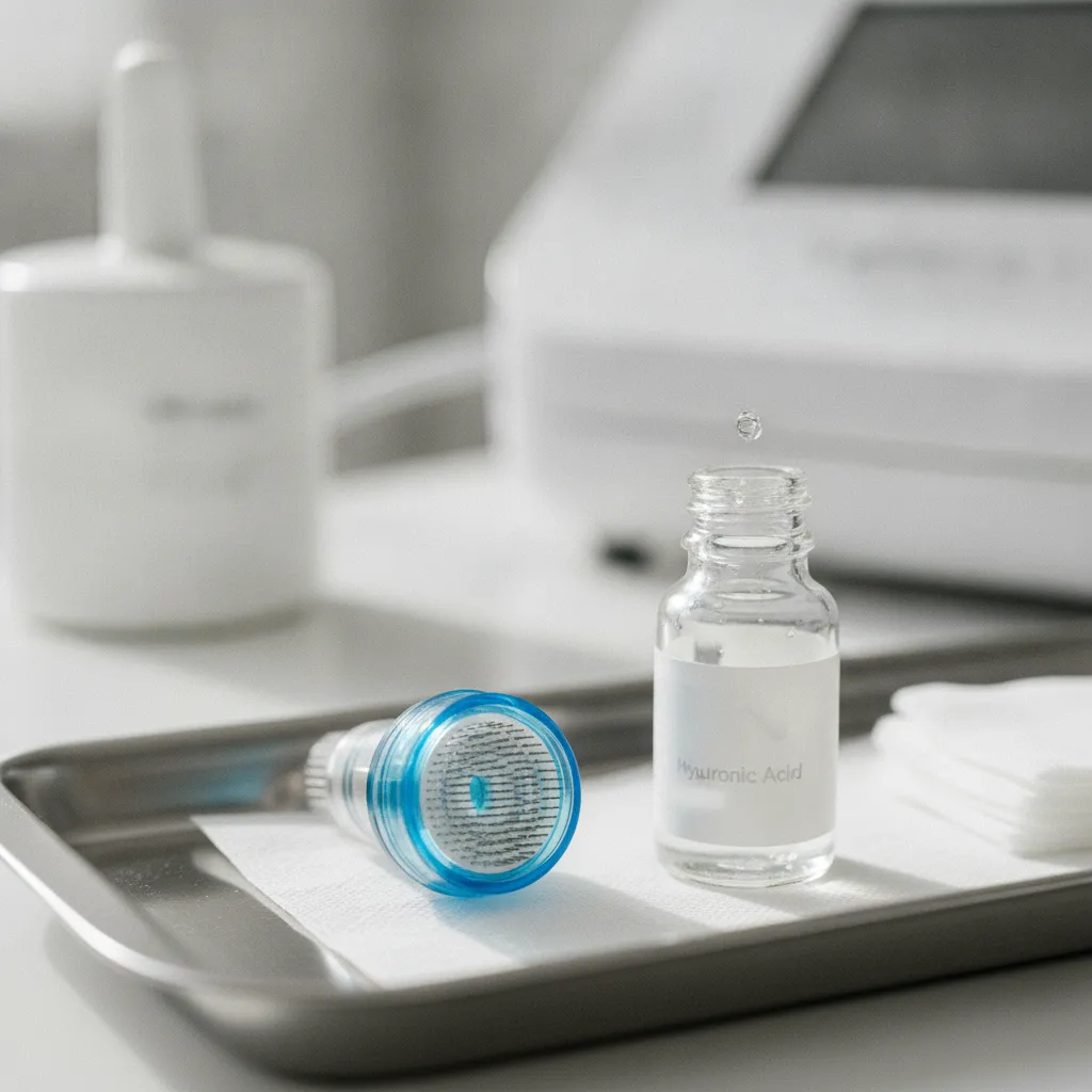Cartouche de microneedling stérile et sérum d'acide hyaluronique en cabinet