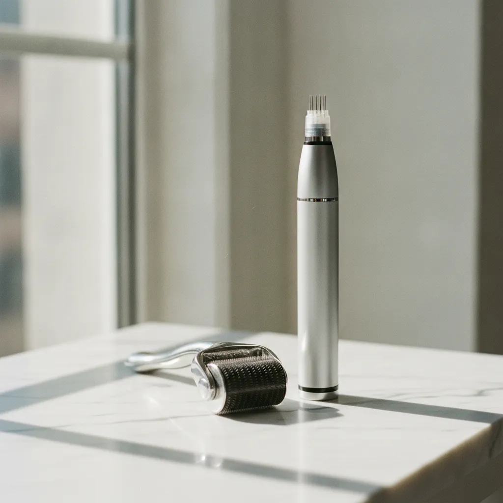 Comparaison entre un derma roller à domicile et un dermapen professionnel