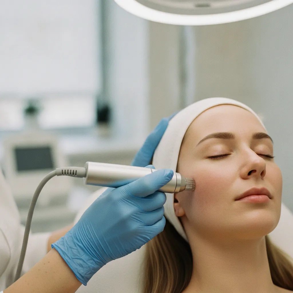 Le passage du dermapen sur le visage se fait zone par zone avec une profondeur adaptée