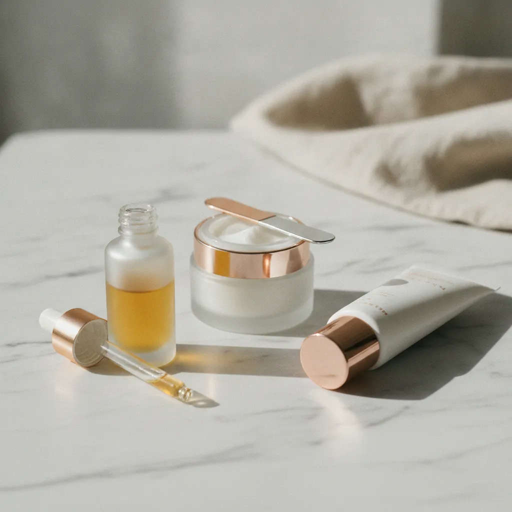 Sérum, crème riche et protection solaire forment le trio essentiel de la routine peau mature