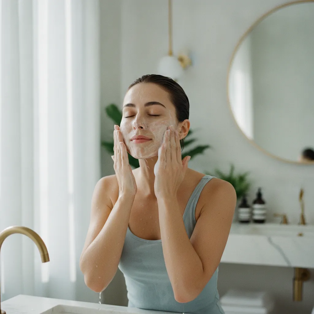 Le double nettoyage du soir est la base d'une routine anti-pores efficace