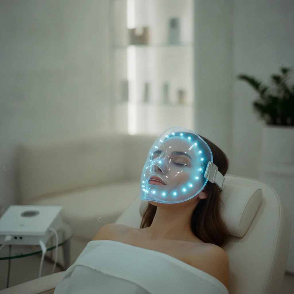 La luminothérapie LED complète efficacement une routine cosmétique contre les pores dilatés