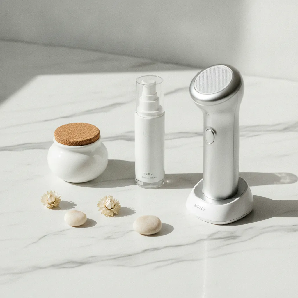 Appareil de radiofréquence à domicile accompagné de soins topiques complémentaires pour une routine complète