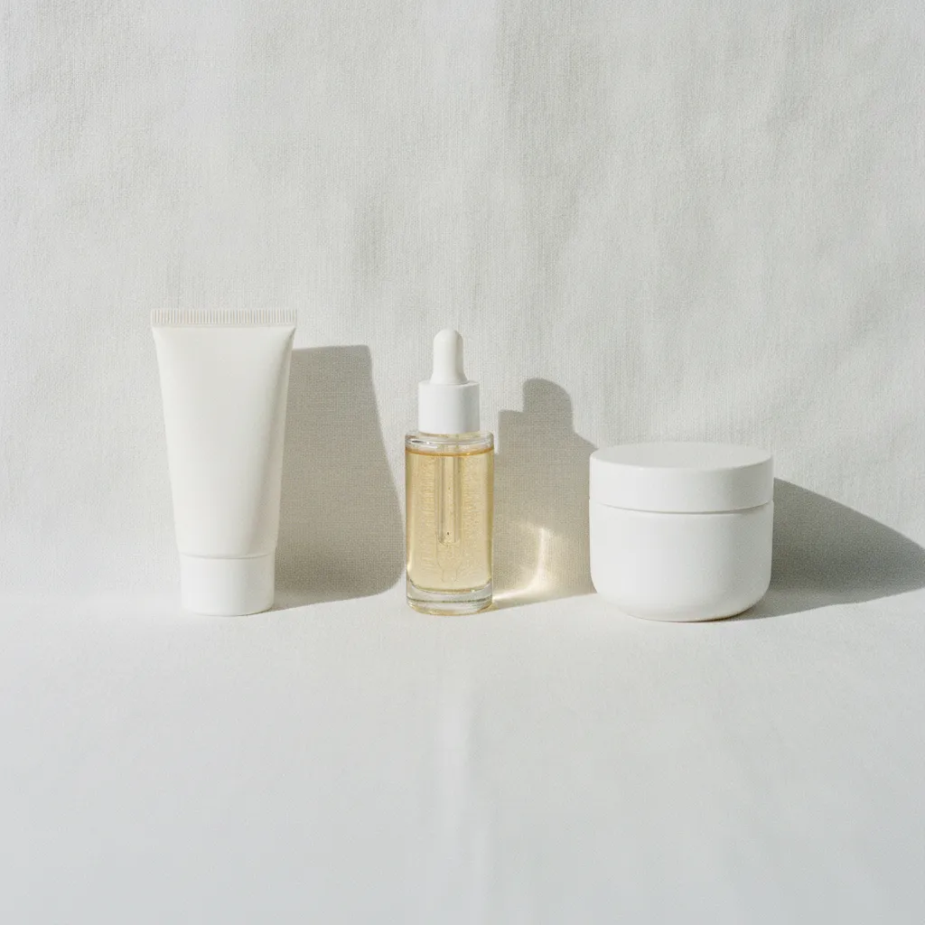La routine complète associe sérum glycolique, hydratant et protection solaire