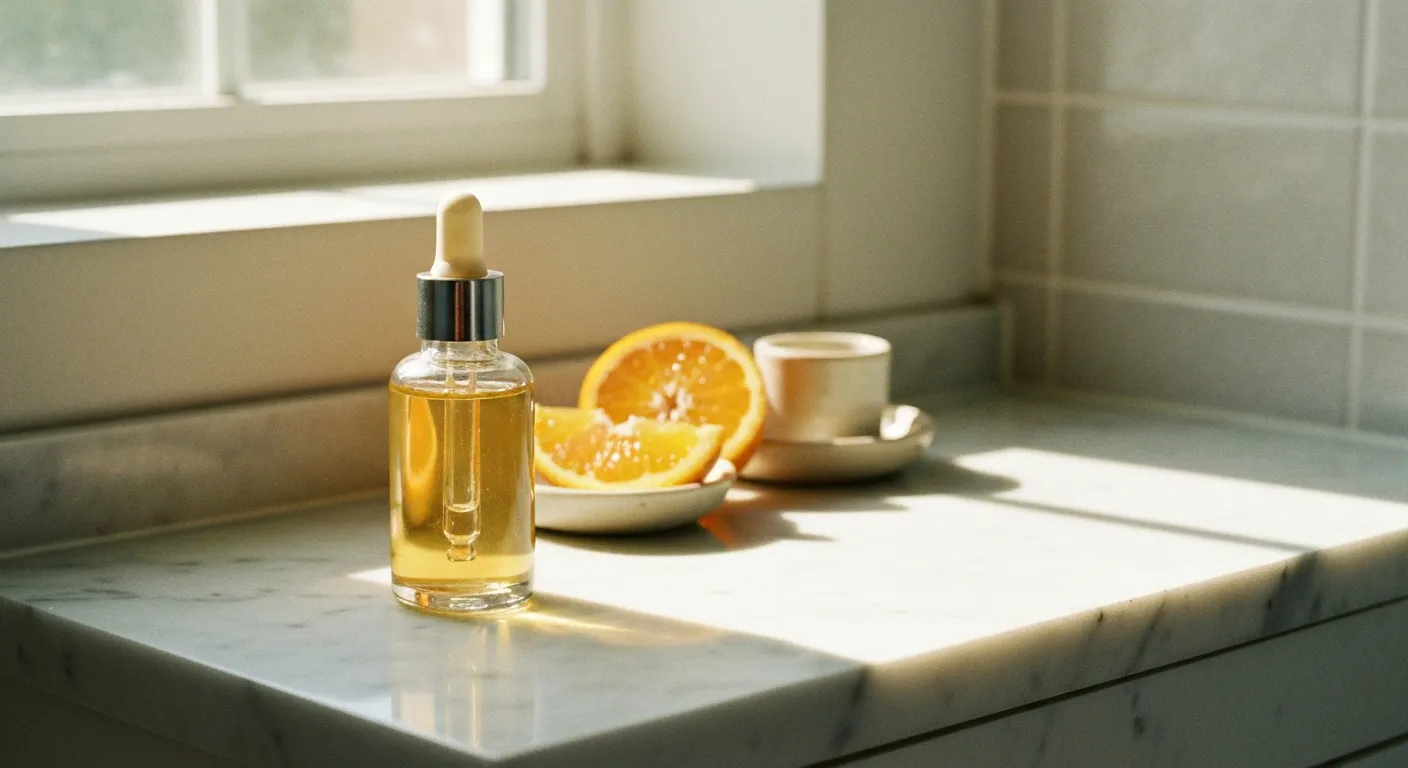 Sérum à la vitamine C : la couleur claire indique un produit frais et non oxydé